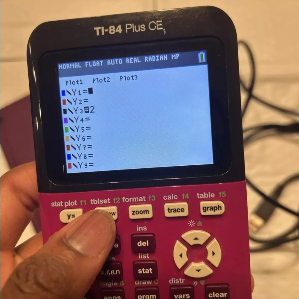 Texas Instruments TI-84 Plus CE Purple Plum Graphing Calculator W Case Cable Tes